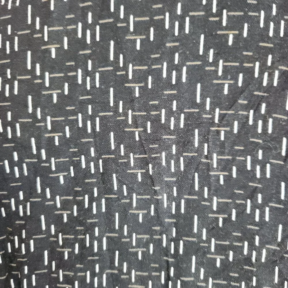 Toscano Silk Blend Men's Button Up Shirt Short Sleeve Large Black EUC Geometric - Picture 5 of 10